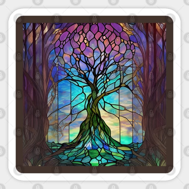 Stained Glass Tree Sticker by Chance Two Designs